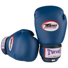 Боксерские перчатки Twins синие TW2101, 8 унций
