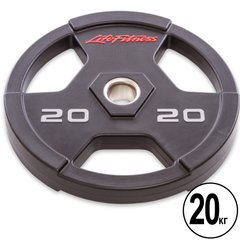 Блины для штанги (диски) 20 кг d-51мм PU с хватом Life Fitness SC-80154-20