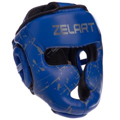 Шлем для бокса детский с полной защитой 6-7 лет PU Zelart синий BO-0394 OF, S