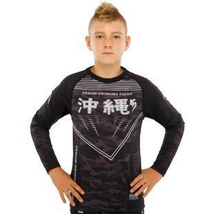 Рашгард лонгслив детский VNM OKINAWA 9504B размер 2XS / 22 цвет черный-серый
