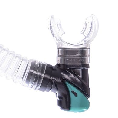 Комплект для плавания маска с трубкой Zelart M276-SN120-PVC, Бирюзово-серый