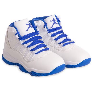 Баскетбольные кроссовки детские Jordan бело-синие 1801-2, 31