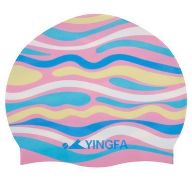Шапочка для плавания силиконовая YINGFA C0080 цвет красный-черный
