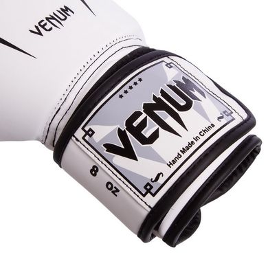 Боксерские перчатки VENUM BO-8349 PU на липучке черно-золотые, 8 унций