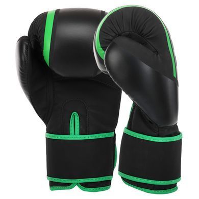 Рукавиці боксерські на липучці PU HARD TOUCH BO-4250 розмір 10 унції колір чорний-жовтий
