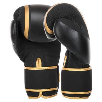 Рукавиці боксерські на липучці PU HARD TOUCH BO-4250 розмір 10 унції колір чорний-жовтий