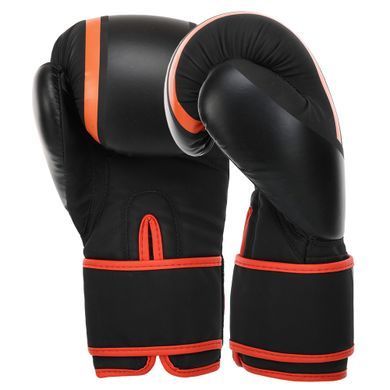 Рукавиці боксерські на липучці PU HARD TOUCH BO-4250 розмір 10 унції колір чорний-жовтий