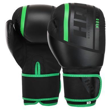 Рукавиці боксерські на липучці PU HARD TOUCH BO-4250 розмір 10 унції колір чорний-жовтий