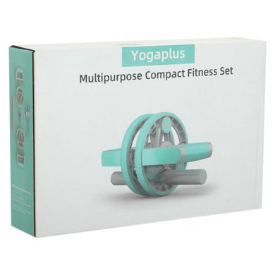 Колесо для пресса 3 в 1 универсальный компактный фитнес-набор Multipurpose compact fitness set Yogaplus FI-9377 цвет серый-розовый