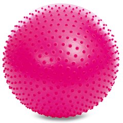 Мяч для фитнеса (фитбол) полумассажный 2в1 65см Zelart FI-4437-65, Розовый