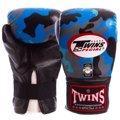 Перчатки для груши кожаные TWINS камуфляж синий FTBGL-1F, L