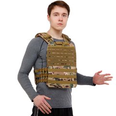 Плитоноска жилет тактический с системой быстрого сброса TACTICAL VEST Zelart TA-0900 цвет камуфляж multicam