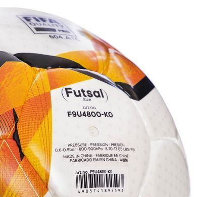 Мяч футзальный MOLTEN 4800 Official Match Ball F9V4800-KO №4 PU белый-оранжевый