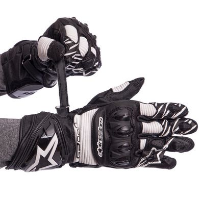 Перчатки зимние для мотоцикла Alpinestars черно-белые AX-19, L