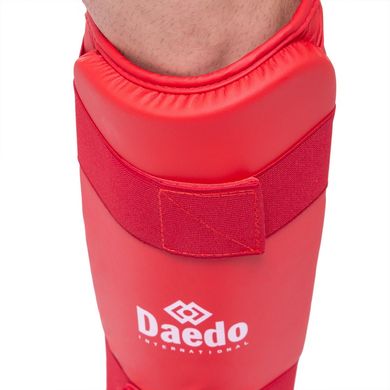 Защита голени с футами для единоборств DAEDO красная BO-5074, S