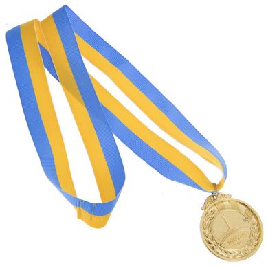 Спортивная медаль двухсторонняя с лентой d=5 см C-3170, 1 место (золото)