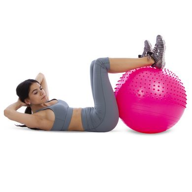 Мяч для фитнеса (фитбол) полумассажный 2в1 65см Zelart FI-4437-65, Розовый