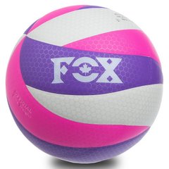 Волейбольный мяч №5 клееный FOX SD-V8005, Бело-фиолетово-малиновый