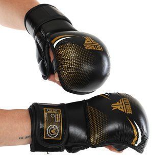Рукавиці Краби спарингові для MMA FISTRAGE VL-4158 розмір L колір чорний-золотий