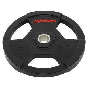 Блины диски обрезиненные с тройным хватом и металлической втулкой LIFE FITNESS SC-80154B-20 51мм 20кг черный