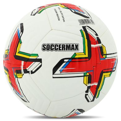 Мяч футбольный HYBRID SOCCERMAX FB-4363 цвет белый-красный