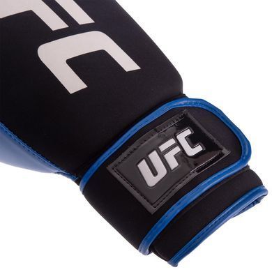 Перчатки боксерские на липучке неопреновые UFC PRO Washable UHK-75015 S-M синий