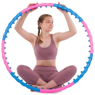 Обруч массажный Хула Хуп Zelart Hula Hoop DYNAMIC JIESEN HOOP JS-6011 8 секций розовый-синий