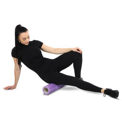 Роллер массажный цилиндр (ролик мфр) 45см Grid Spine Roller Zelart FI-9390 цвет розовый