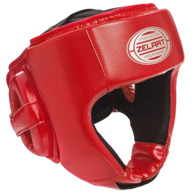 Шлем открытый боксерский красный PU ZELART BO-1362