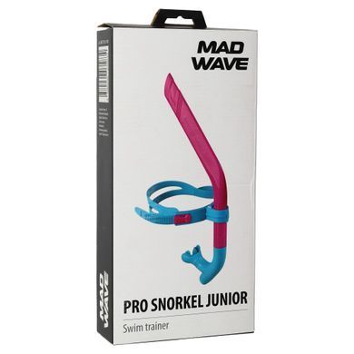 Трубка фронтальная дыхательная для плавания MadWave PRO SNORKEL junior M077702 цвет синий