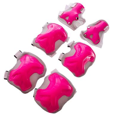 Роликовые коньки раздвижные детские (защита, шлем, сумка) JINGFENG розовый SK-181, 31-34