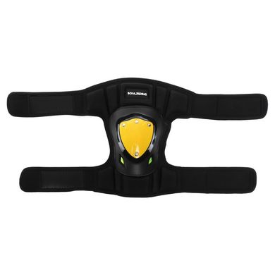 Комплект мотозащиты наколенники и налокотники с LED подсветкой SOULRIDING Zelart M-9331-LED черный-желтый