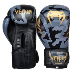 Боксерские перчатки на липучке кожаные VENUM IMPACT CLASSIC VL-8316 камуфляж, 10 унций