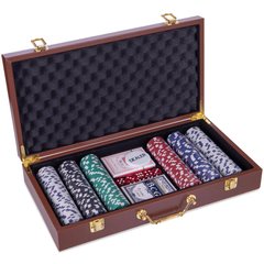 Покерный набор на 300 фишек в кожзам чемодане (40*21*7,5 см) PK300L