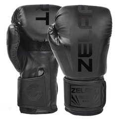 Перчатки для бокса PU на липучке Zelart CHALLENGER BO-5698 черные, 12 унций