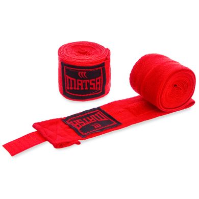 Бинты боксерские 2,5м хлопок MATSA MA-0030-2,5, Красный