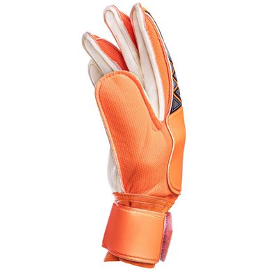 Перчатки футбольные с защитными вставками на пальцы оранжевые FB-888, 10
