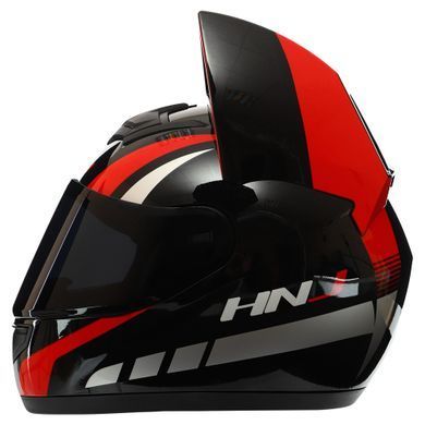 Мотошолом інтеграл (full face) Мото Кото з вушками NITRINOS NEKO HNJ M-9412 розмір M (54-56) колір чорний-червоний-білий