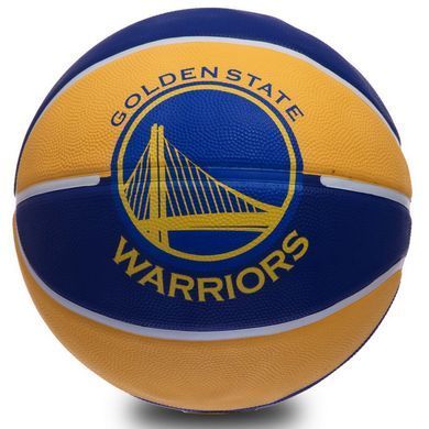 М'яч баскетбольний гумовий SPALDING NBA Team WARRIORS 83304Z розмір 7 синій-жовтий