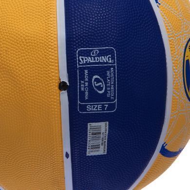 М'яч баскетбольний гумовий SPALDING NBA Team WARRIORS 83304Z розмір 7 синій-жовтий