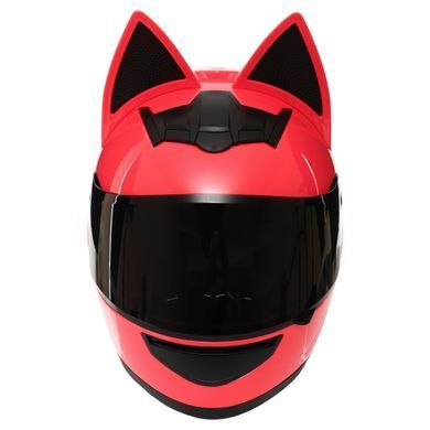 Мотошолом інтеграл (full face) Мото Кото з вушками NITRINOS NEKO HNJ M-9412 розмір M (54-56) колір чорний-червоний-білий