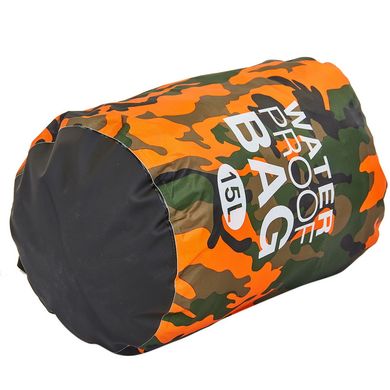 Гермомешок туристический Waterproof Bag 15л TY-6878-15, Оранжевый камуфляж
