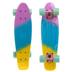 Пенни борд Penny Board круизер пластиковый 22" FISH COLOR SK-402-7 фиолетовый-голубой-желтый