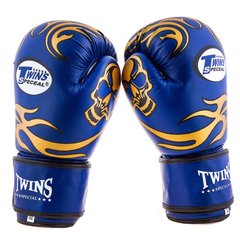 Боксерские перчатки Twins PVC синие TW, 10 унций