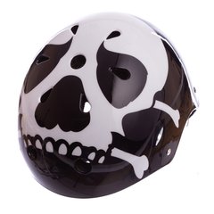 Шлем котелок защитный Zelart SKULL SK-5616-015 L-54-56 черный-белый