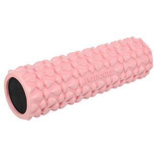 Роллер массажный цилиндр (ролик мфр) заполненный пеной 45см Grid Bubble Roller Zelart FI-9391 цвет розовый