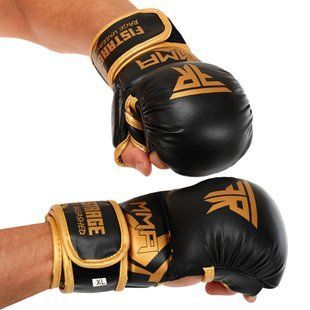 Перчатки Крабы спаринговые для MMA FISTRAGE VL-5521 размер XL цвет черный-золотой
