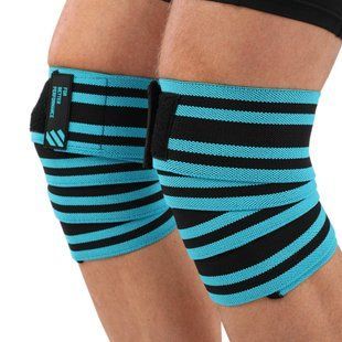 Колінні бинти для присідань KNEE WRAPS LiveUp LP8724 колір синій-чорний
