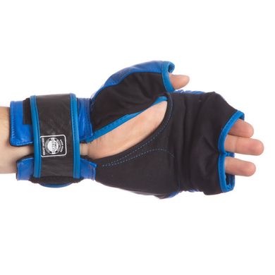 Перчатки кожаные ММА сине-черные TWINS-MMA-Rep, 10 унций
