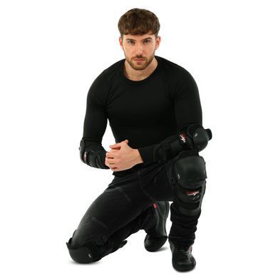 Комплект мотозащиты наколенники и налокотники PRO BIKER HX-P01 черный